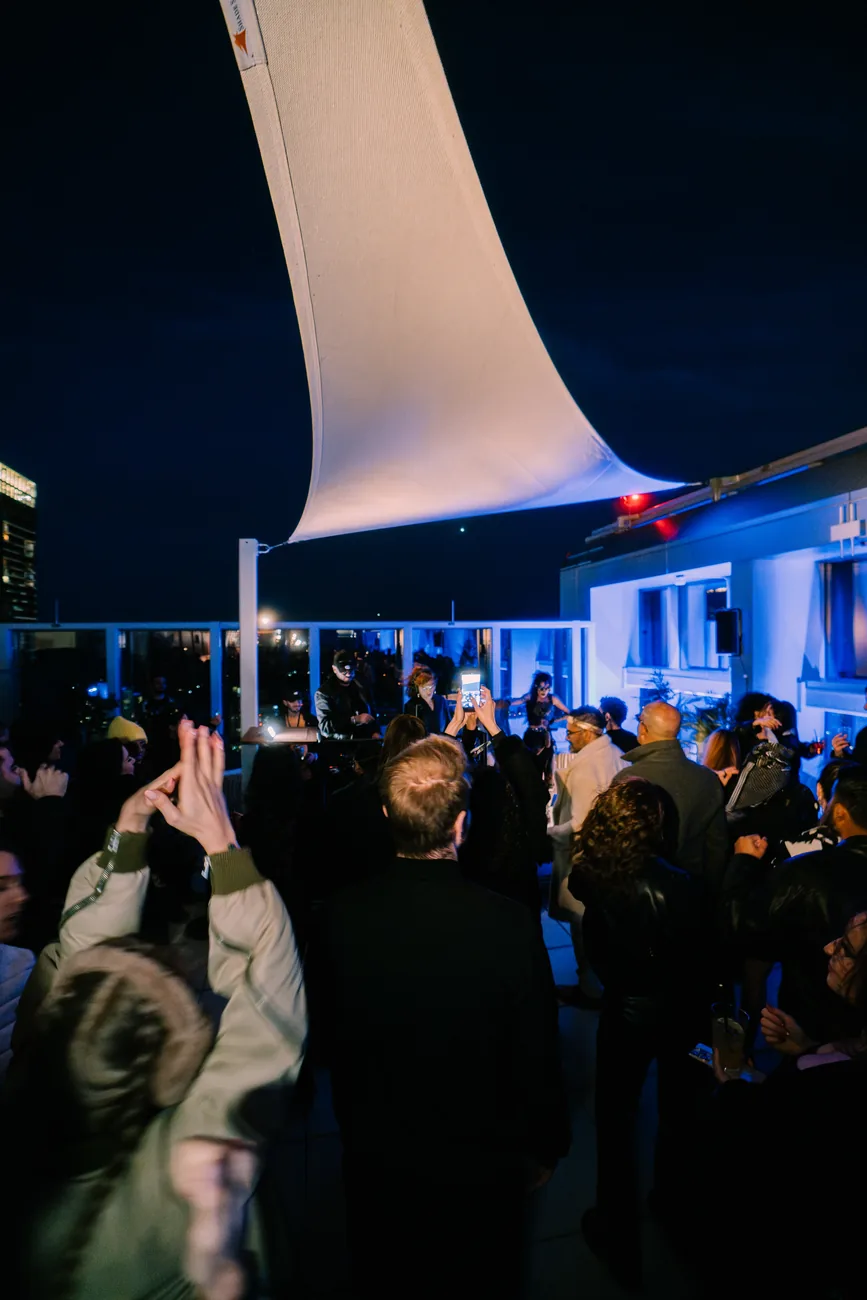 RSN8 rooftop event at night, Toronto